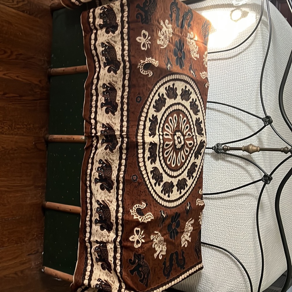 Extra Long Rectangular Elephant Themed Scarf - image 5